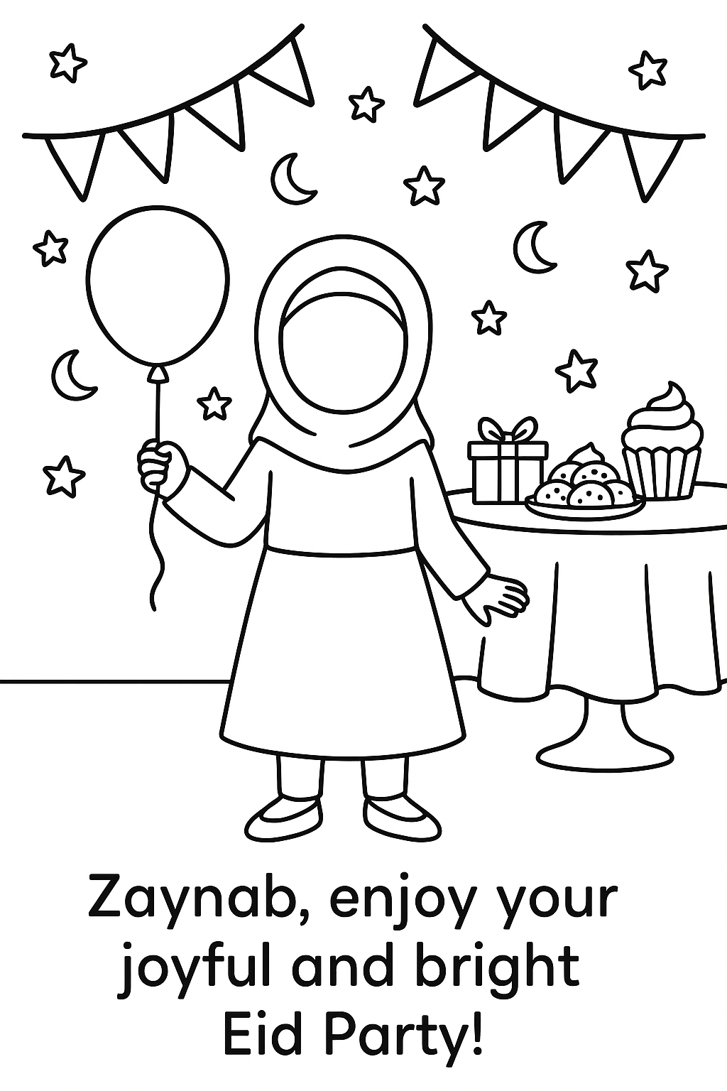 Sample coloring page of a child playing